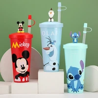 disney kids sippy cup cartoon cute mickey mouse stitch olaf doll cups fruit juice milk cup adult sippy cup straw cup