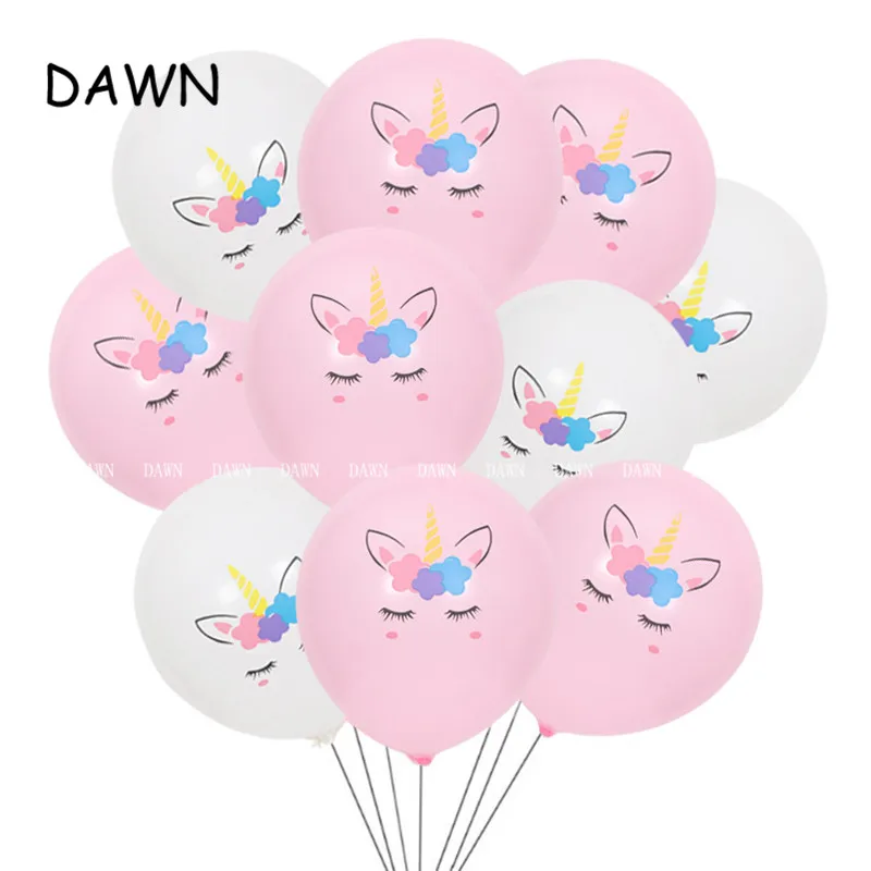 12pcs/lot 12 Inch Unicorn Balloon Rose Gold Confetti Baby Birthday Wedding Party Decoration Latex Supplies hot selling - купить по