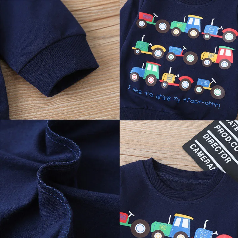 

Fashion Cartoon Dinosaur Baby Boys Sweatshirts for Little Kids Hoodies Clothes 1-6Years Autumn Children Long Sleeve Shirts