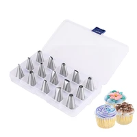 16pcsset stainless steel nozzles for cake icing with box nozzles russian piping tips pastry cake decorating tool kitchen