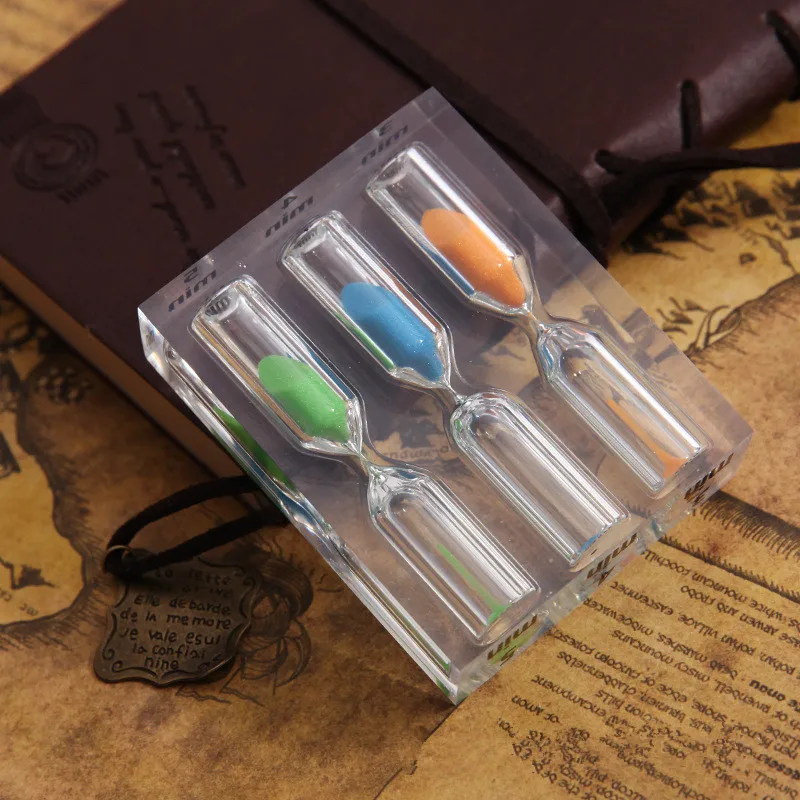 Миниатюрные акриловые песочные часы 3/4/5 мин для детей разноцветные домашний