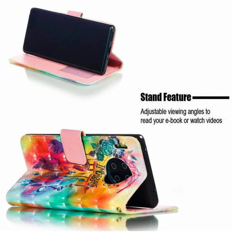 Animal Painted Leather Case For Huawei P30 P20 Mate 30 20 10 Pro Lite Honor 8A 8S Y5 Y6 2019 Y7 Prime Wallet Flip | Мобильные