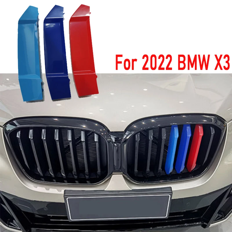 

ZEMAR 3 шт. ABS Автомобильная решетка радиатора для BMW X3 2022 E83 F25 G01 M Power Performance Accessories 2003-2019 2020 2021