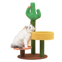 cactus style sisal cat scratching post cat climbing frame tree tower playing ball toys jumping platform furniture pet products