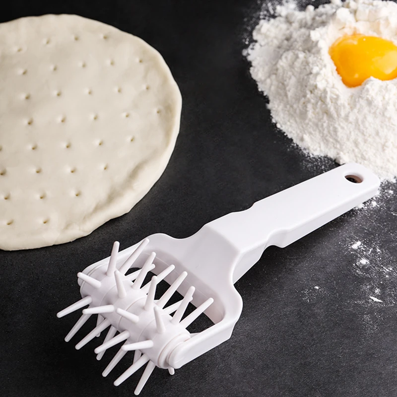 

1pc Pizza Rolling Pin Punch Pastry Roller Pin Biscuit Dough Pie Hole Embossing Dough Roller Lattice Craft Baking Cooking Tool