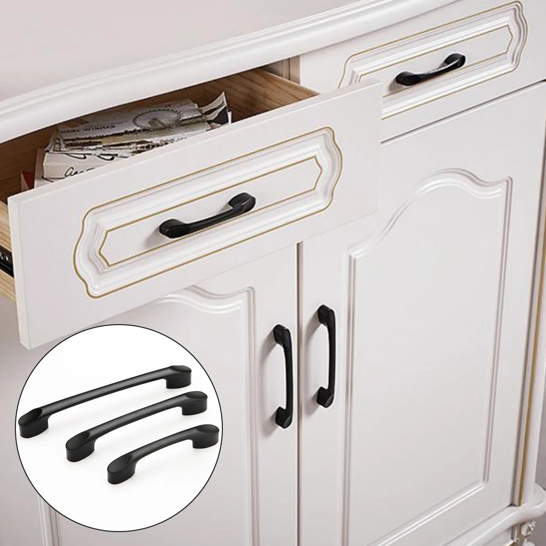Wardrobe Door Handle Aluminum Alloy Matte Black Cabinet Handles Drawer Knobs Furniture Hardware chains | Обустройство дома