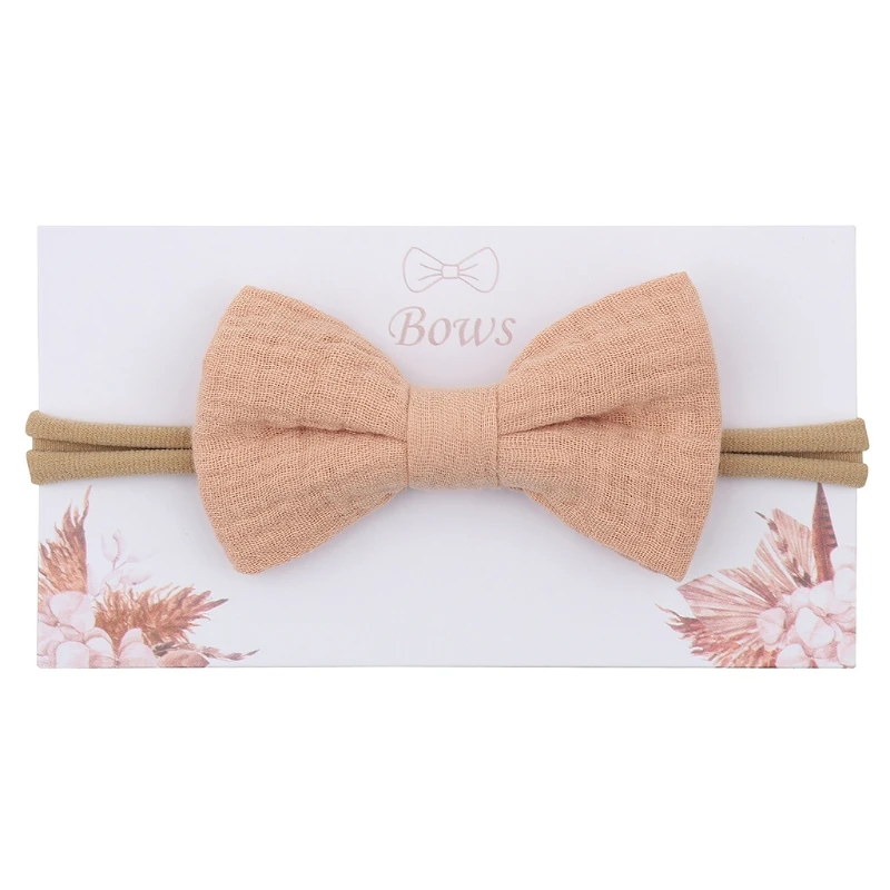 

4XBC Baby Girls Elastic Bow Headband Solid Color Bowknot Hair Band Turban Soft Cotton Headwear Hair Accessories for Newborn
