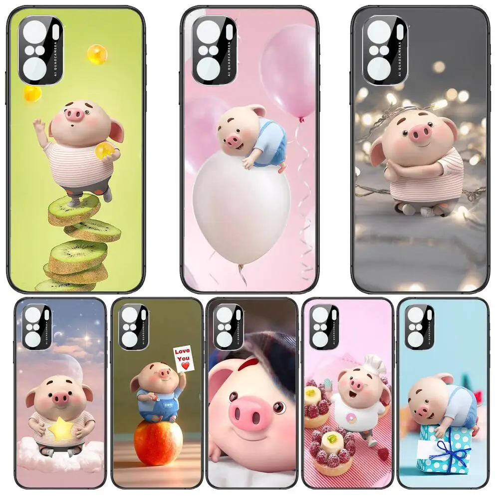 

Cute Couple Pig Phone Case For xiaomi redmi POCO F1 F2 F3 X3 Pro M3 9C 10T Lite NFC Black Cover Silicone Back Prett mi 10 ultra