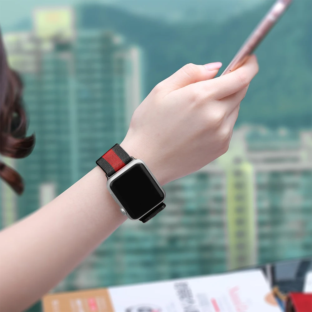 Миланская петля браслет из нержавеющей стали для Apple Watch серии 1 2 3 42 мм 38 мм металлический ремешок для iwatch 4 5 40 мм 44 мм