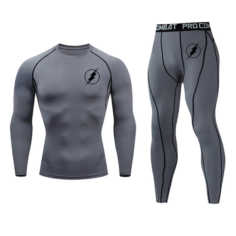 2-piece set Мужская футбольная сортиная одежда базовый слой термоблье Детские лосиы рушка еггинсы черный беговой костюм компрессионная одежда - Цвет: 2-piece set