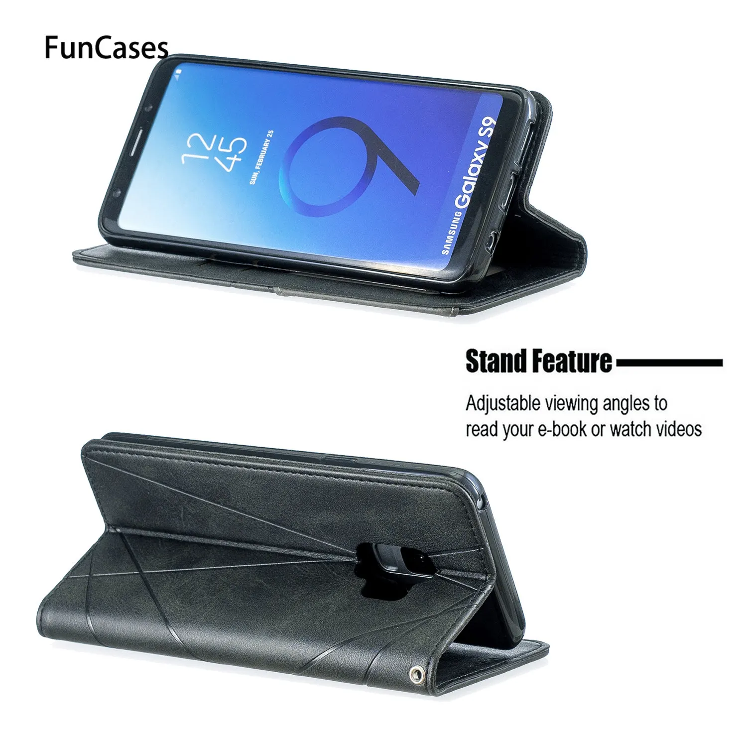 Простая из искусственной кожи защитный флип-чехол для телефона estojo samsung S9 со