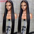 Парик LEVITA 3032 дюйма с длинными прямыми косточками, бразильские натуральные волосы с застежкой спереди, для женщин, 4x4