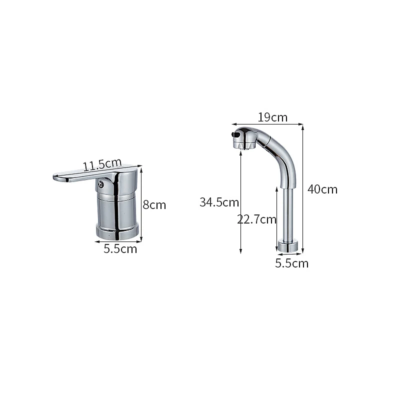2 шт. Кухня кран Однорычажный Выдвижной опрыскиватель поворотный Носик раковина