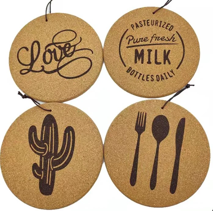 Креативные подставки из пробки мягкие для чашек подставка кастрюль коврик стола