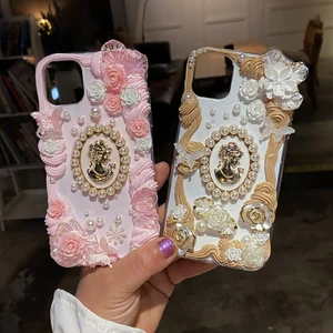 Handmade Case For iPhone 11/12 pro max DIY phone shell 3D Simulation
Rose angel XS MAX XR Creamy Customized Cover 7/8plus flower