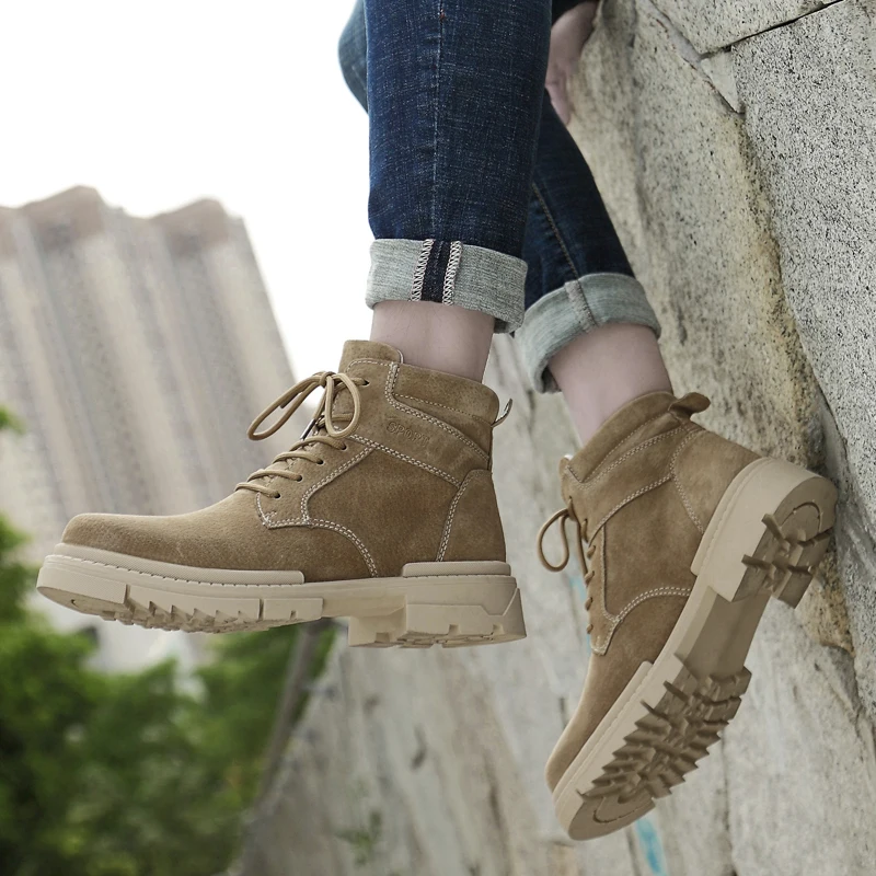 

Men Boots with Fur Warm Leather Ankle Boots Men Waterproof Winter Snow Warm Boots Fashion Sneakers Men Shoes