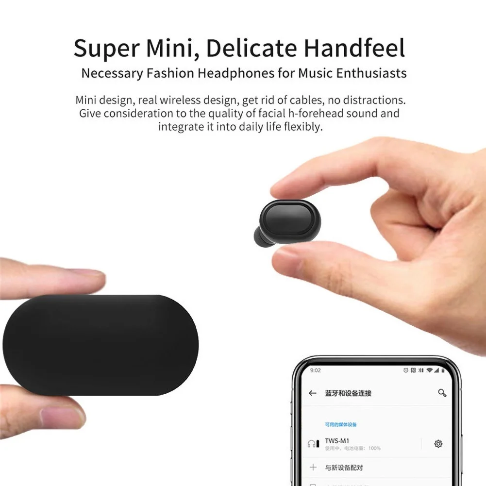 Беспроводные стереонаушники-гарнитуры M1-TWS Bluetooth 5 0 с функцией громкой связи |