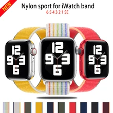 Nylon loop for Apple watch band 44mm 38mm smartwatch wristband adjustable belt strap bracelet iWatch 3 4 5 6 se band 40mm 32mm