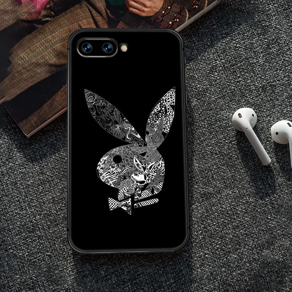 

Playboy Rabbit head Phone Case Cover Hull For HUAWEI honor 7a 8 8s 8a 8x 9 9x 10 20 i Lite Pro black Hoesjes Pretty Back Fashion