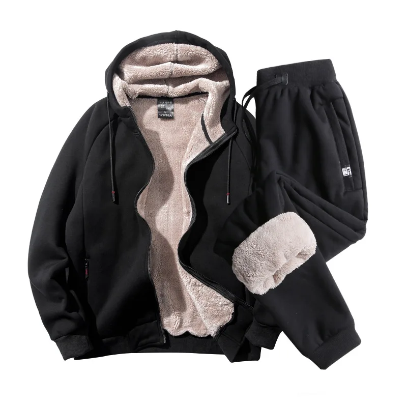 Повседневный Спортивный свитшот зимний мужской тренировочный костюм модель 6XL 7XL