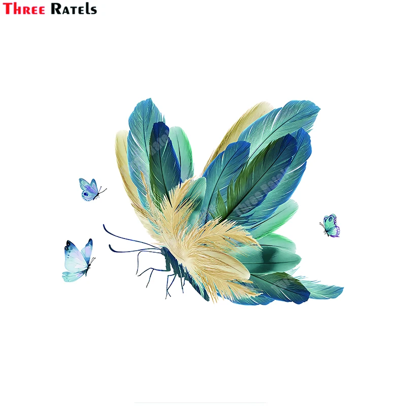 

Three Ratels B424 Beautiful Feather Butterfly Stickers For Wall Decoration Car Accessory Decals Vinyl Laptop Luggage Decor
