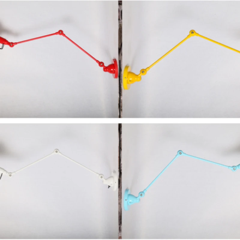 

wall lamp reminisced retractable double vintage,folding rod- With Switch RH loft wall lamp mechanical arm france Jielde