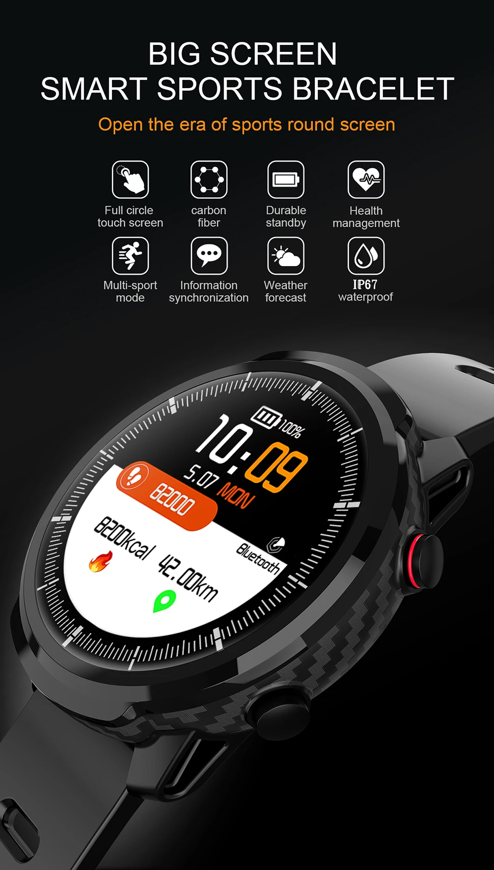 Hamswan S10 Смарт-часы для мужчин и женщин Full Touch Спортивные часы монитор сердечного ритма погоды фитнес-часы для IOS Android
