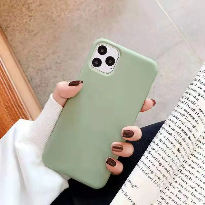 Яркий матовый телефон случае для Apple iPhone 7 Plus 6 6s 8 X XR XS MAX 11 Pro простой сплошной цвет