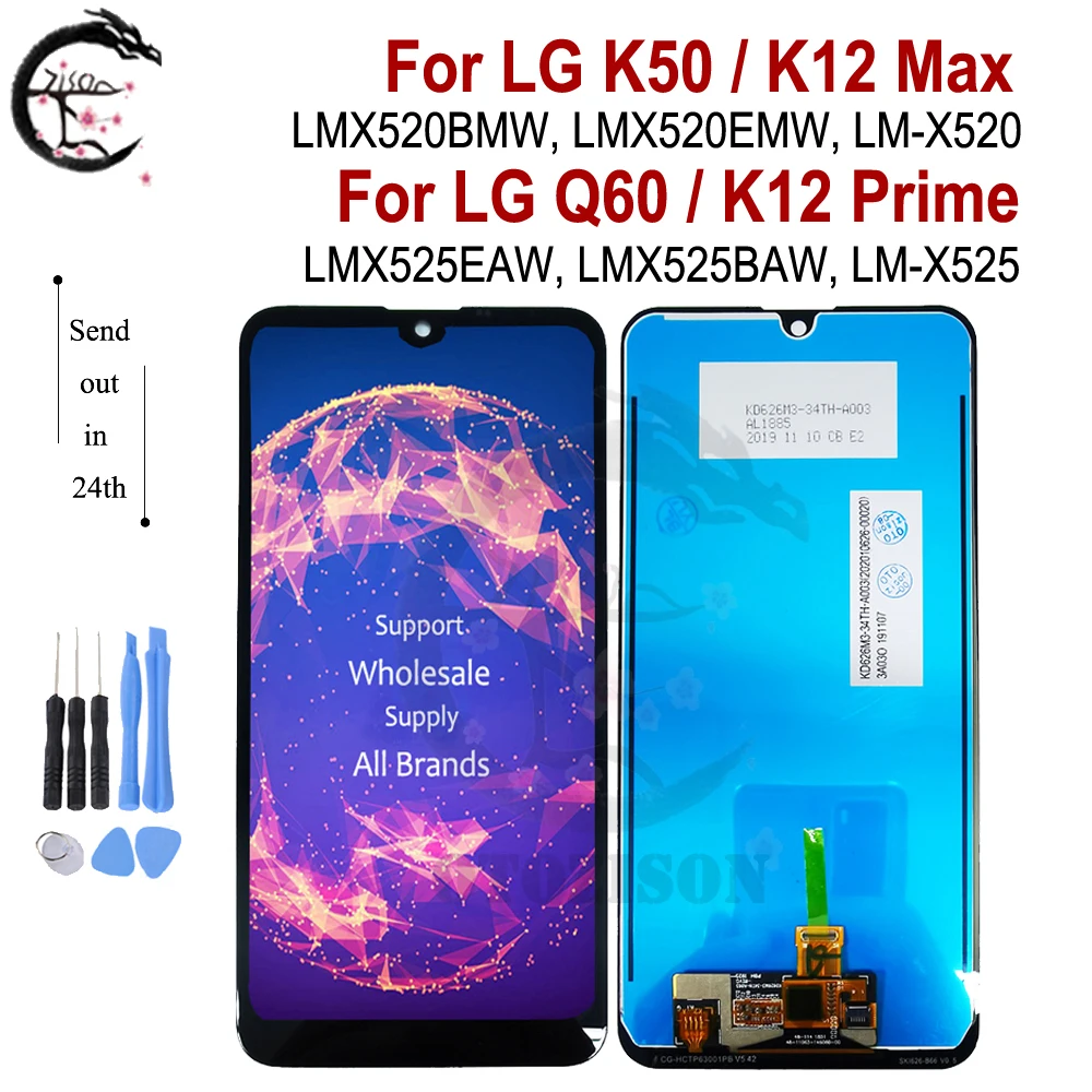 ЖК-дисплей с рамкой для LG K50 ЖК-дисплей K12 Max дисплей Q60 K12 Prime ЖК-экран сенсорный датчик дигитайзер в сборе LMX525BAW LMX520BMW ЖК-дисплей