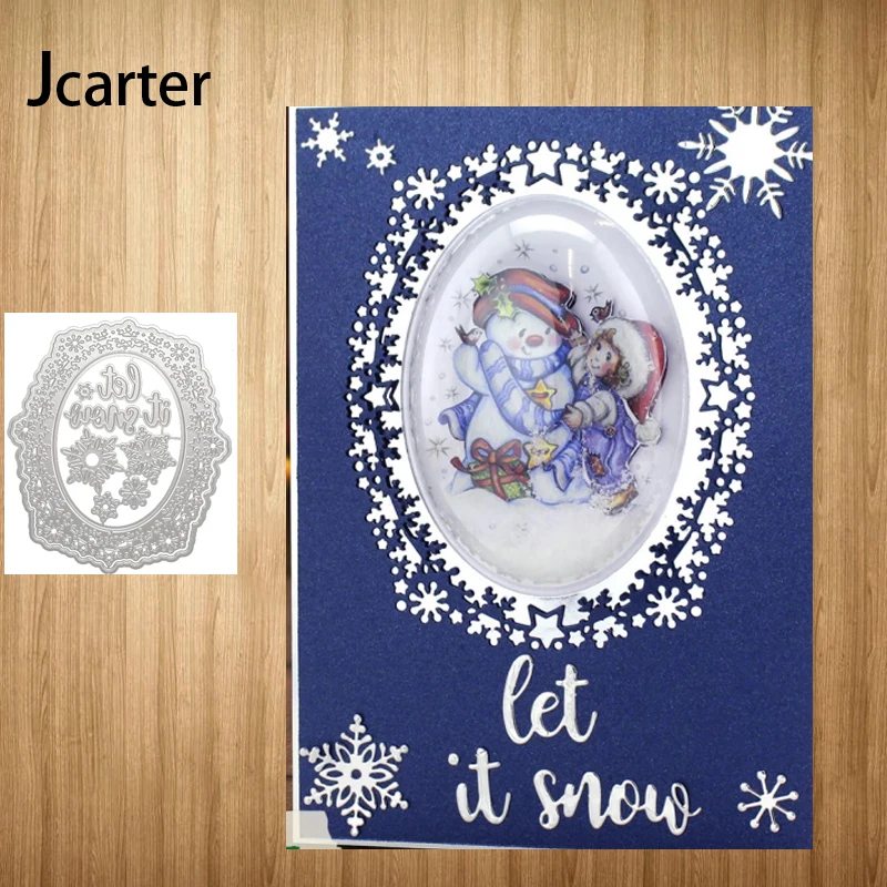 

Snowflake Oval Letters New Metal Cutting Dies Craft Stencil Diy for Scrapbooking Handmade Card Make Shape Album Decoration Model