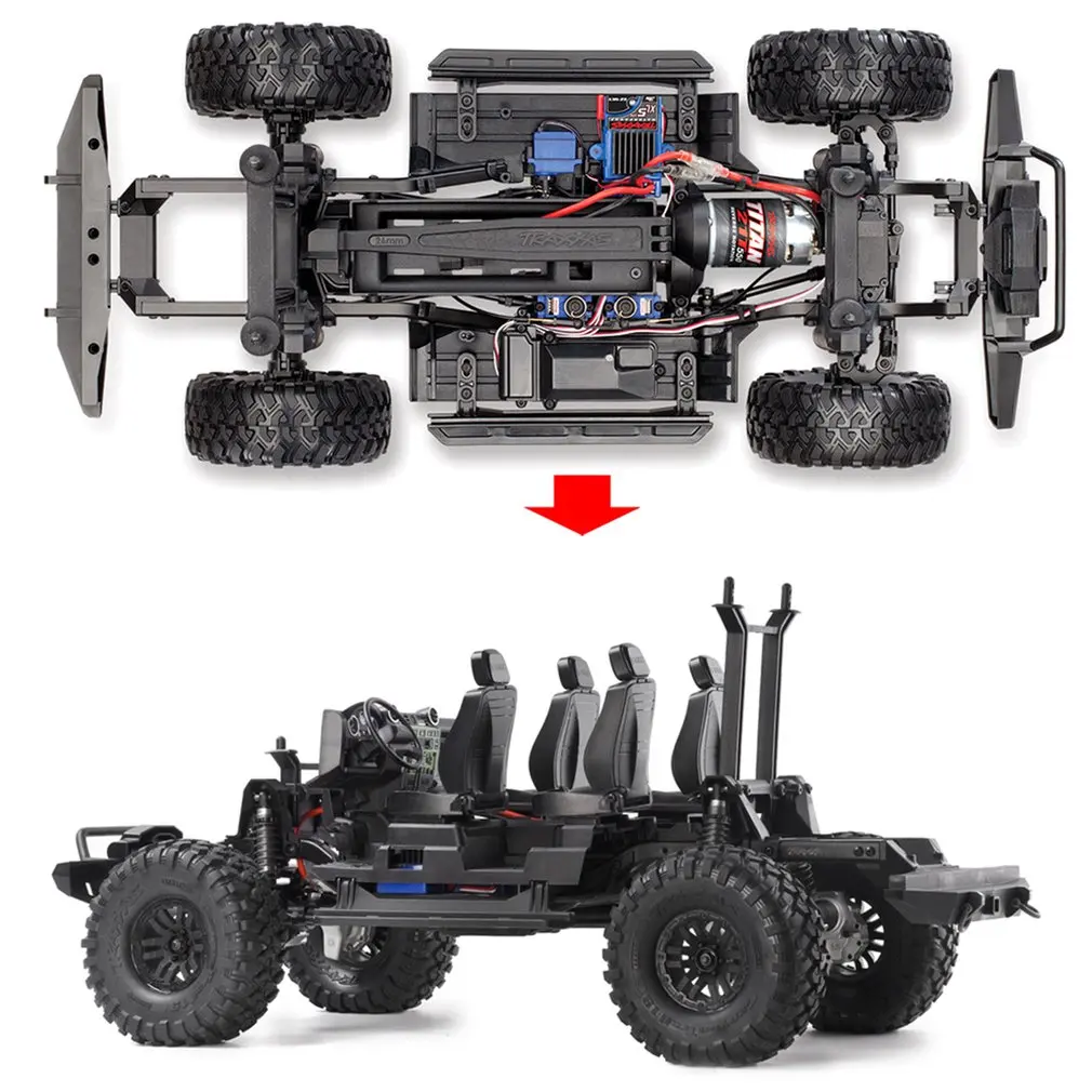 

GRC TRAXXAS TRX-4 Defender Guard interior TRX4 simulation center console seat steering wheel modification G161D