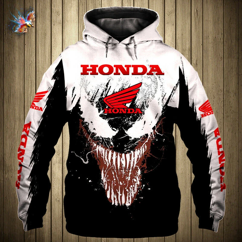

Outdoor Off-Road Racing Honda Hoodie 3D Digital Printing Men's Sweatshirt Harajuku Race Pullover Casual Team Uniform Large Size