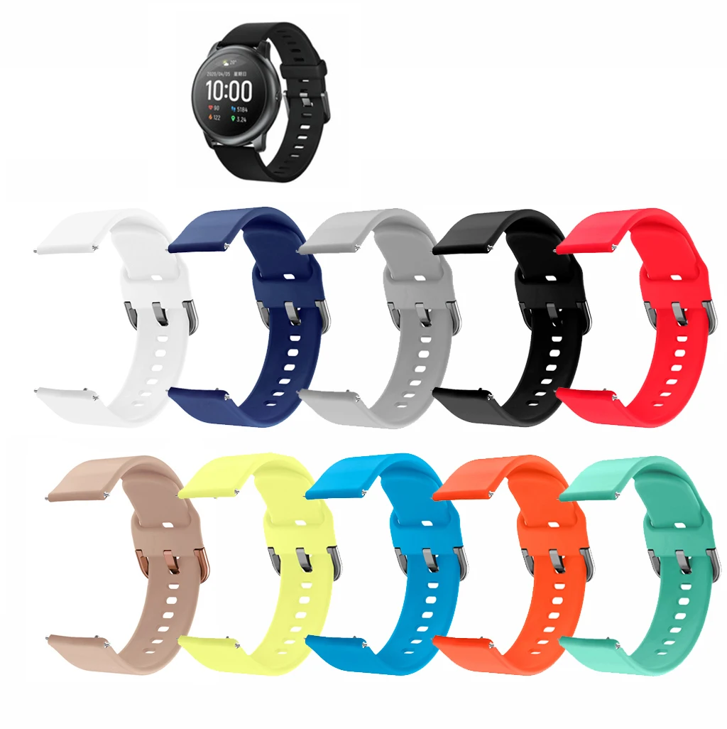 

Ремешок силиконовый для наручных часов Haylou, мягкий цветной браслет для смарт-часов Haylou LS01 20 мм