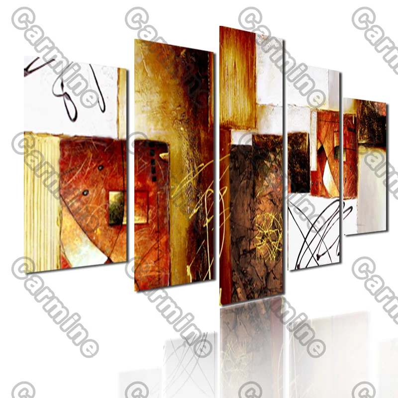

Poster Dark Gold White Abstract Canvas Painting 5Pcs Posters Painting Wall Art Decoration for Living Room and Bedroom Frameless