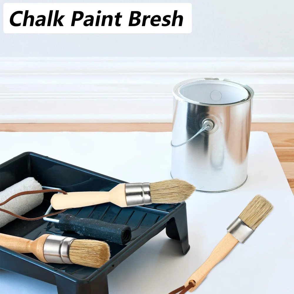 

1 Set/5pcs Boar Paint Brush Wooden Handle Household Decoration Supply