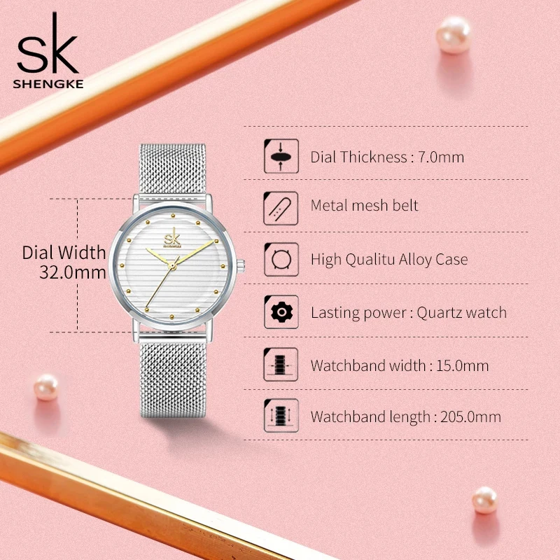 Shengke 2022 брендовые кварцевые наручные часы модные для женщин Повседневное платье