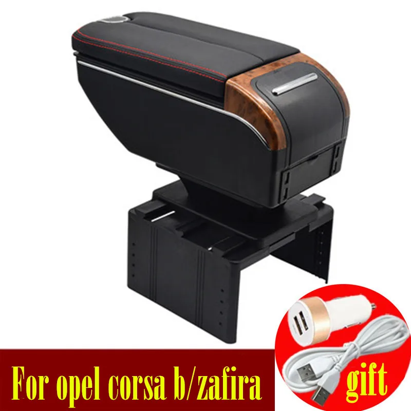 Для opel corsa b/zafira подлокотник коробка двойные двери открыть 7USB центр консоль для