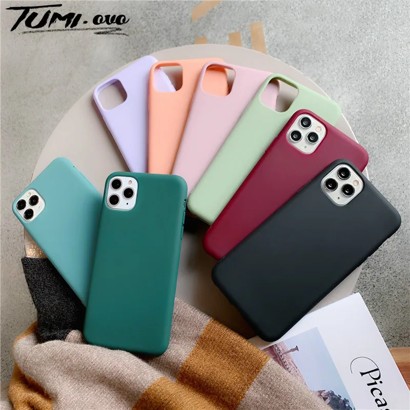 Силиконовый чехол карамельного цвета для iPhone SE 2020 мягкие чехлы 11 Pro Xs Max Xr X из ТПУ 7