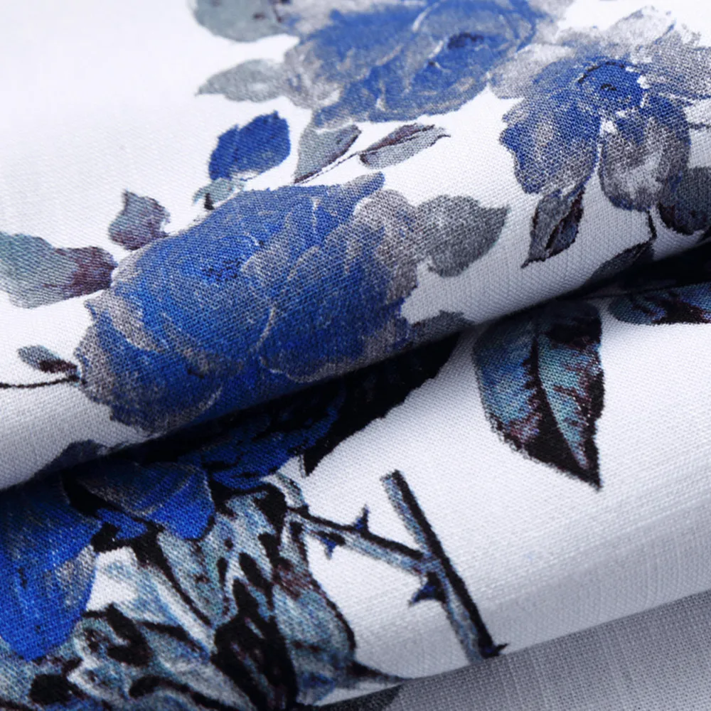 

Summer Large size Men's Shirt Male Flower pattern Cotton flax Short Sleeve Shirt Vibrant Hawaii Beach Casual Shirt Man M-6XL 7XL