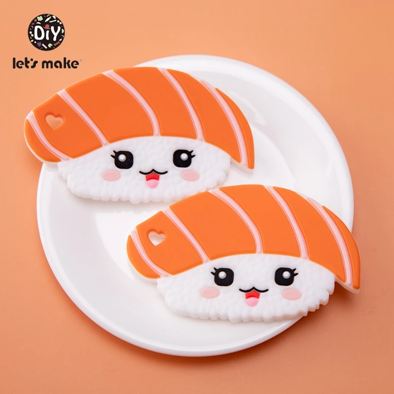 

Let's Make Baby Toys Food Grade Silicone Teether For Teeth 1PC Sushi Pendant For Pacifier Eco-friendly BPA Free Baby Teething