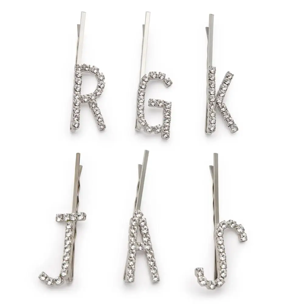 Женские заколки для волос StoneFans 26 букв с кристаллами со словами оптовая продажа