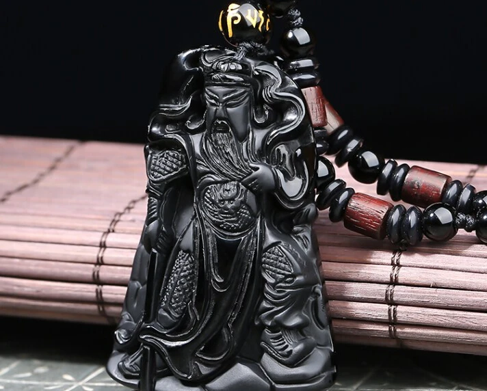 Модный обсидиановый кулон Гуань Гонг с дагао Юй нефритовый ожерелье + подарок на