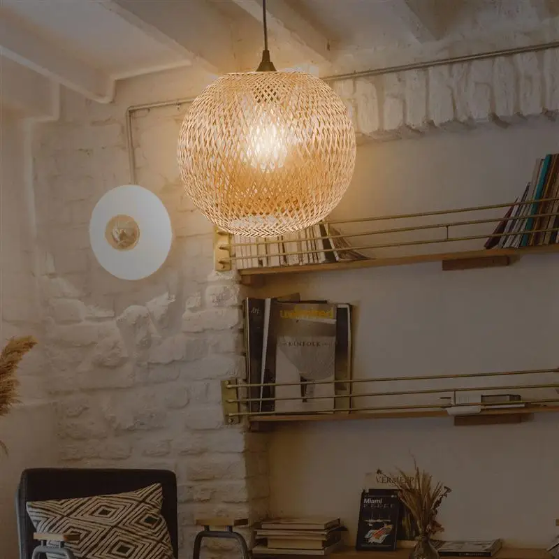 

1 Pc Durable Decorative Lightweight Practical Bamboo Woven Light Ceiling Hanging Light for Bar
