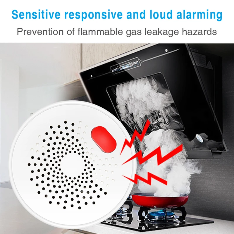 

WiFi GAS LPG Leak Sensor Alarm Fire Security Detector Tuya/smart Life APP Control Safety Smart Home Leakage Sensor AC 85V-250V