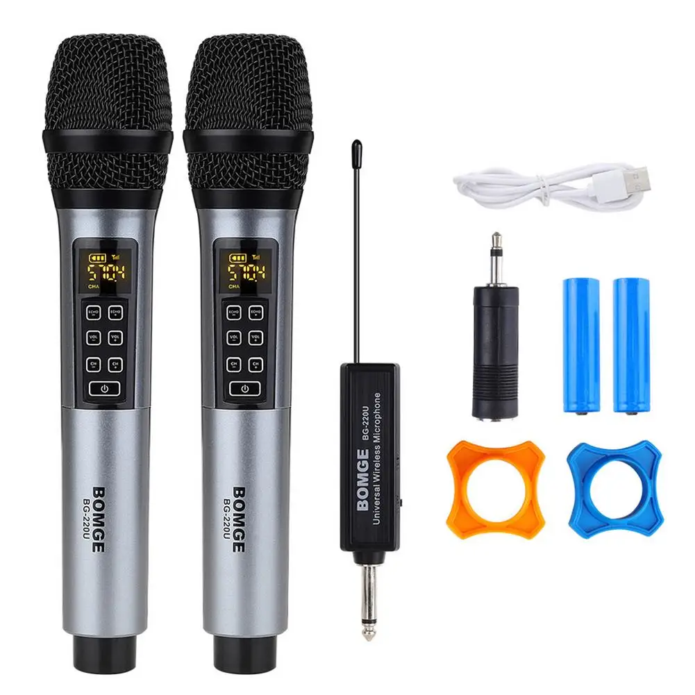 

Wireless Microphone System Professional Handheld Dynamic Mic With E-cho Treble Bass Portable B Luetooth Microphone For Karaoke