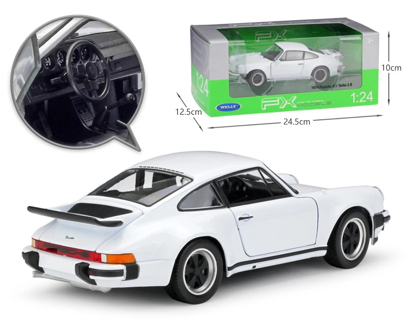 WELLY литой автомобиль 1:24 классический металлический 1974 Porsche 911 Turbo3.0 спортивный автомобиль игрушечный автомобиль из сплава модель игрушки для детей Коллекция подарков