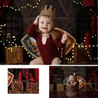 Детские, многоярусная юбка на день рождения фон Свадебные украшения Цирк Красный Шторы ретро деревенский деревянный фон для портретной фотосъемки с изображениями на тему рождества для студийной фотосъемки