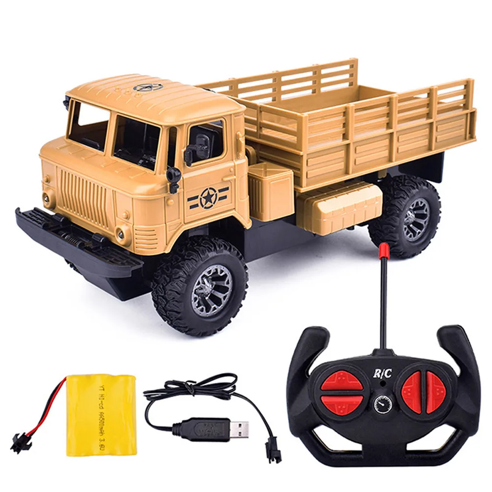 

Rechargeable 1/20 Remote Control Truck 4WD Tracked RC Military Heavy Truck Off-road Crawler Car Hobby Toys for Boys Gift