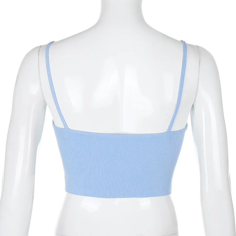 

ArtSu Summer Sleeveless Lace Cami Top Women V Neck Backless Sexy Crop Tops Tees Streetwear Spaghetti Strap Top 2020 ASVE52131