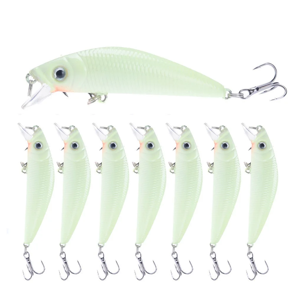 1 шт серебристых minnow приманки 7 см 8g искусственный 3D глаза жесткая приманка вид